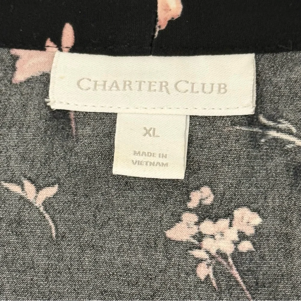 Charter Club Black and  Floral Women's Blouse - Picture 9 of 12